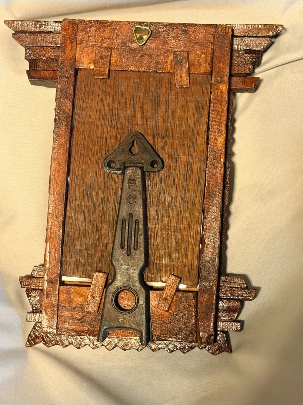 Vintage Hand Carved Wood Picture Frame Tramp Art Style Folk Art Ornate Art